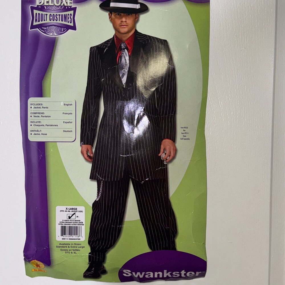 Men’s Deluxe Swankster 2-Piece Gangster Costume (XL) – Halloween / Couples Outfi